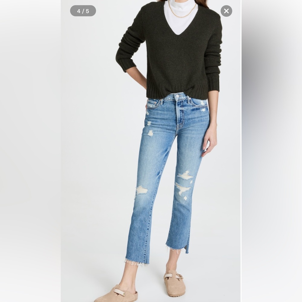 MOTHER The Insider Crop Step Fray Jeans size 29